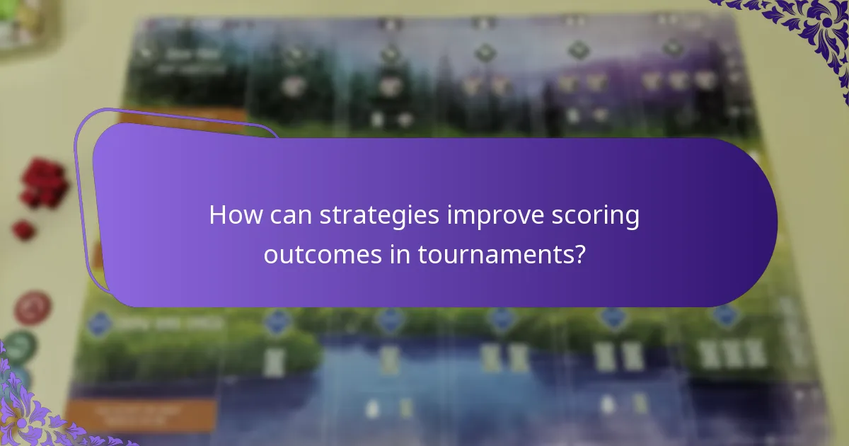 How can strategies improve scoring outcomes in tournaments?