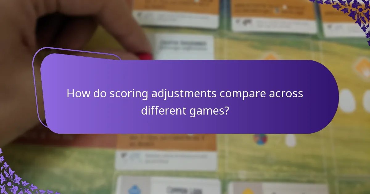 How do scoring adjustments compare across different games?
