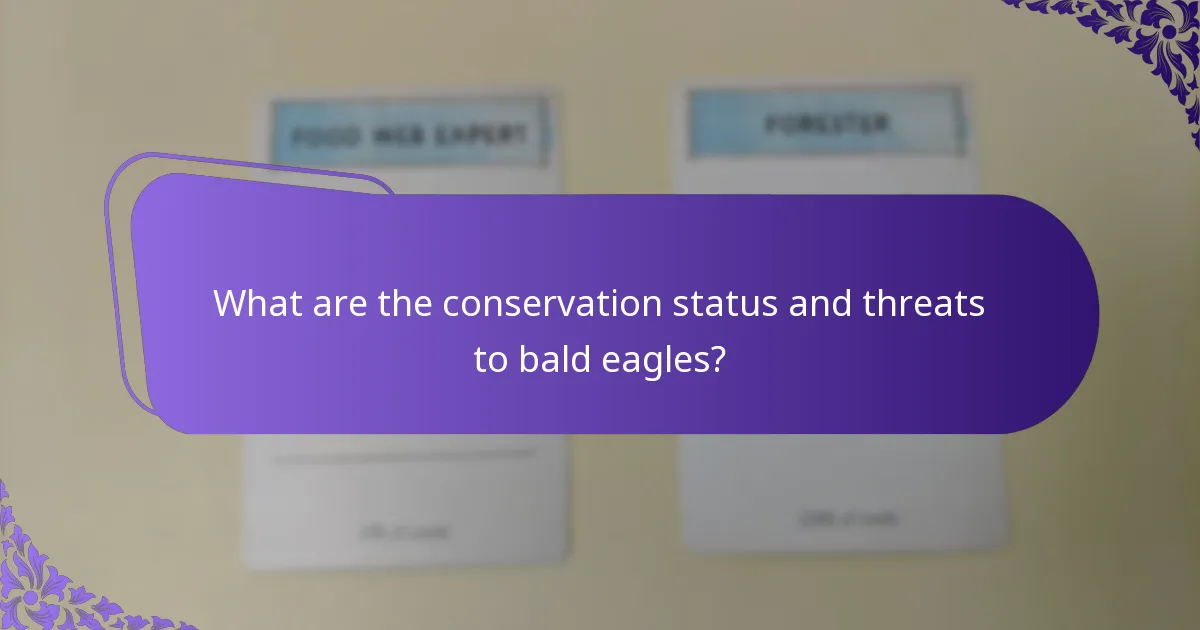 What are the conservation status and threats to bald eagles?