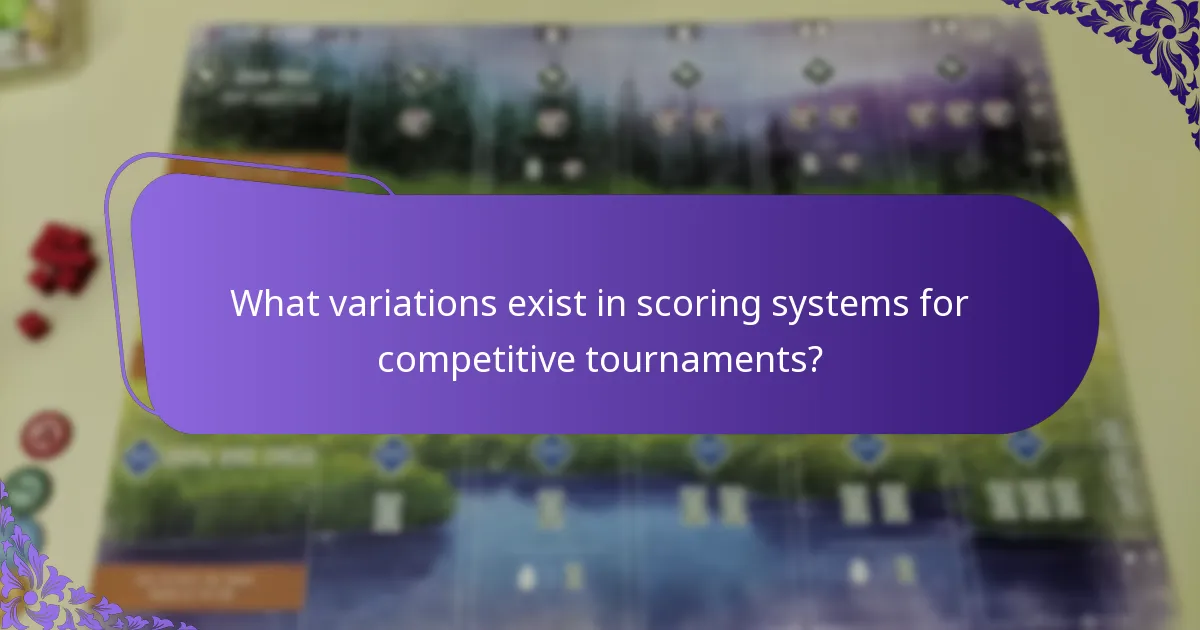 What variations exist in scoring systems for competitive tournaments?