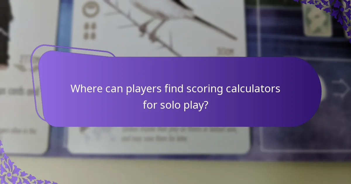 Where can players find scoring calculators for solo play?