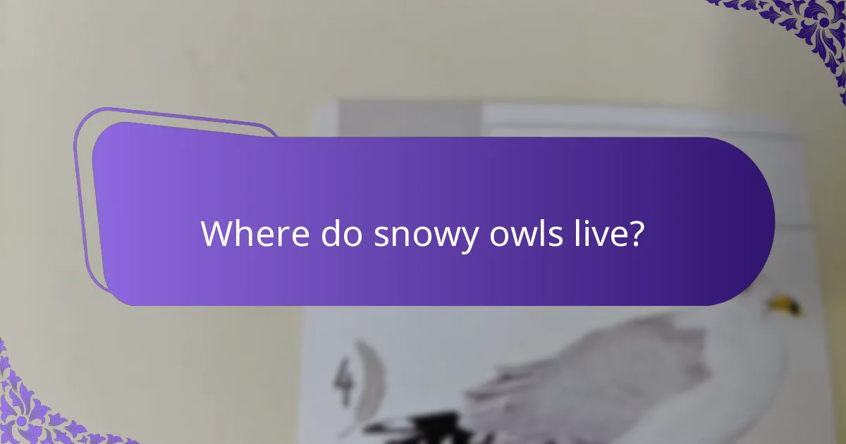 Where do snowy owls live?