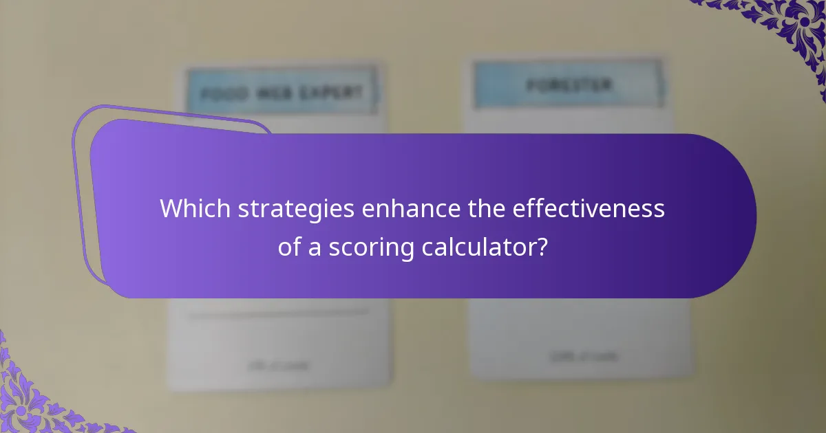 Which strategies enhance the effectiveness of a scoring calculator?